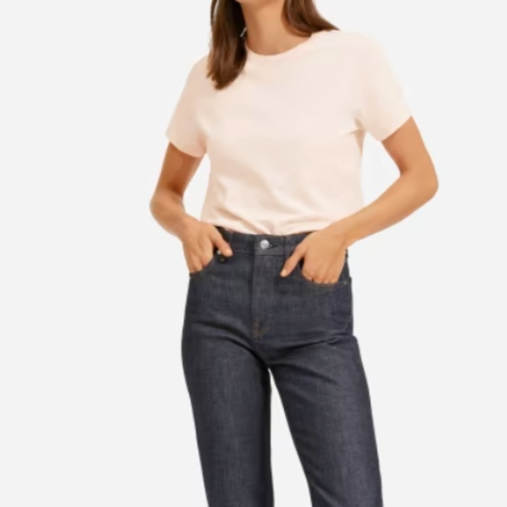 Everlane Organic Cotton Pale Pink Box Cut Pocket T-shirt